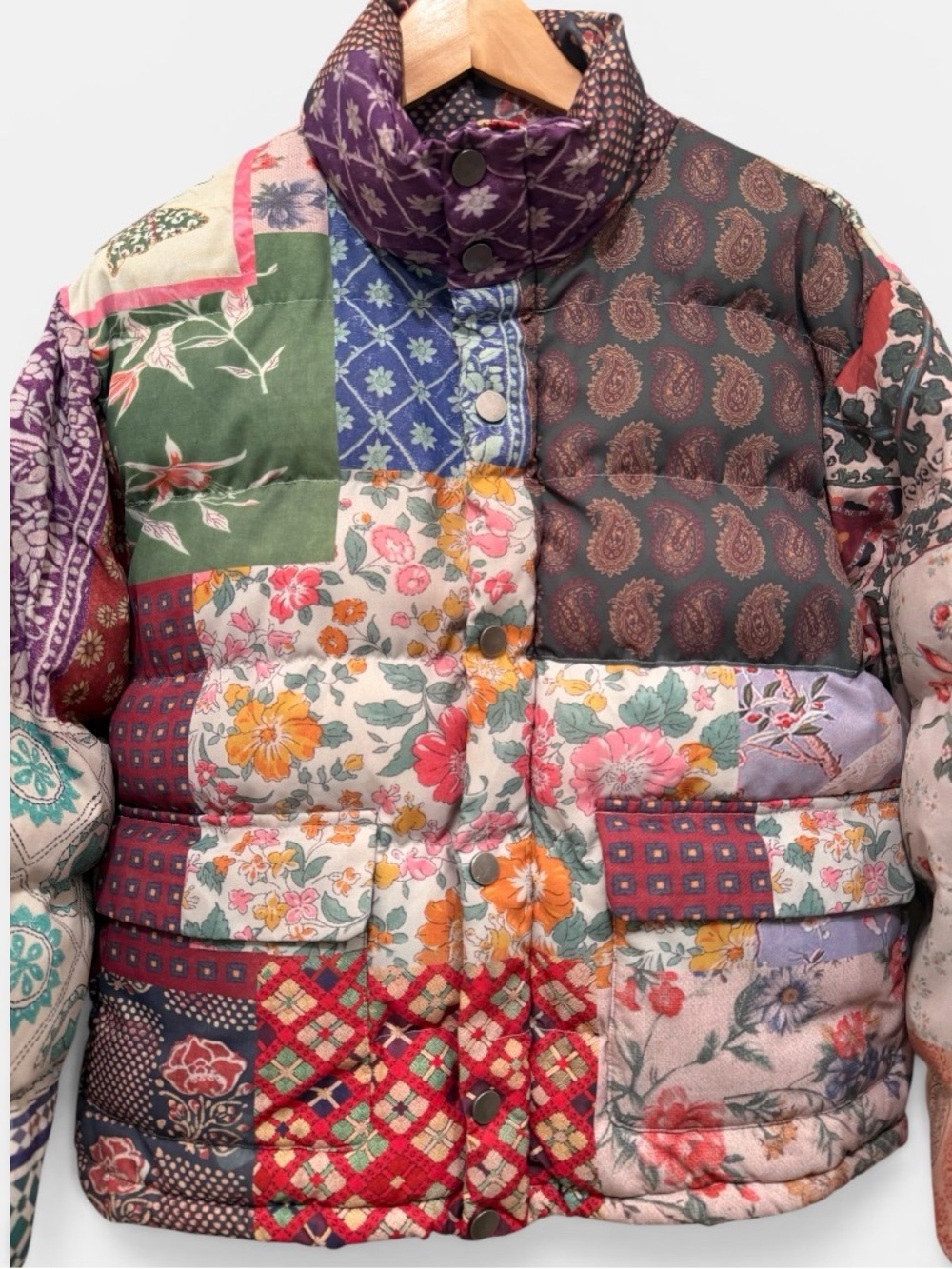Found by Free People Mixed Print Garden Puffer Women’s XS - Picture 4 of 15